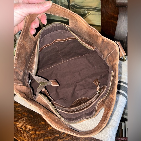 Bed Stu Orchid Woven Leather Handbag Crossbody Bag Teak Brown Retail $280 - Picture 11 of 12